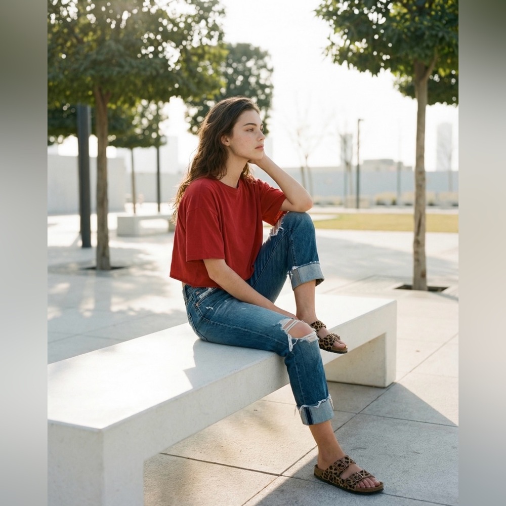 MOTHER the Scrapper Cuff Ankle Fray in Wicked Wildflower Straight Leg Loose Fit - Picture 2 of 16
